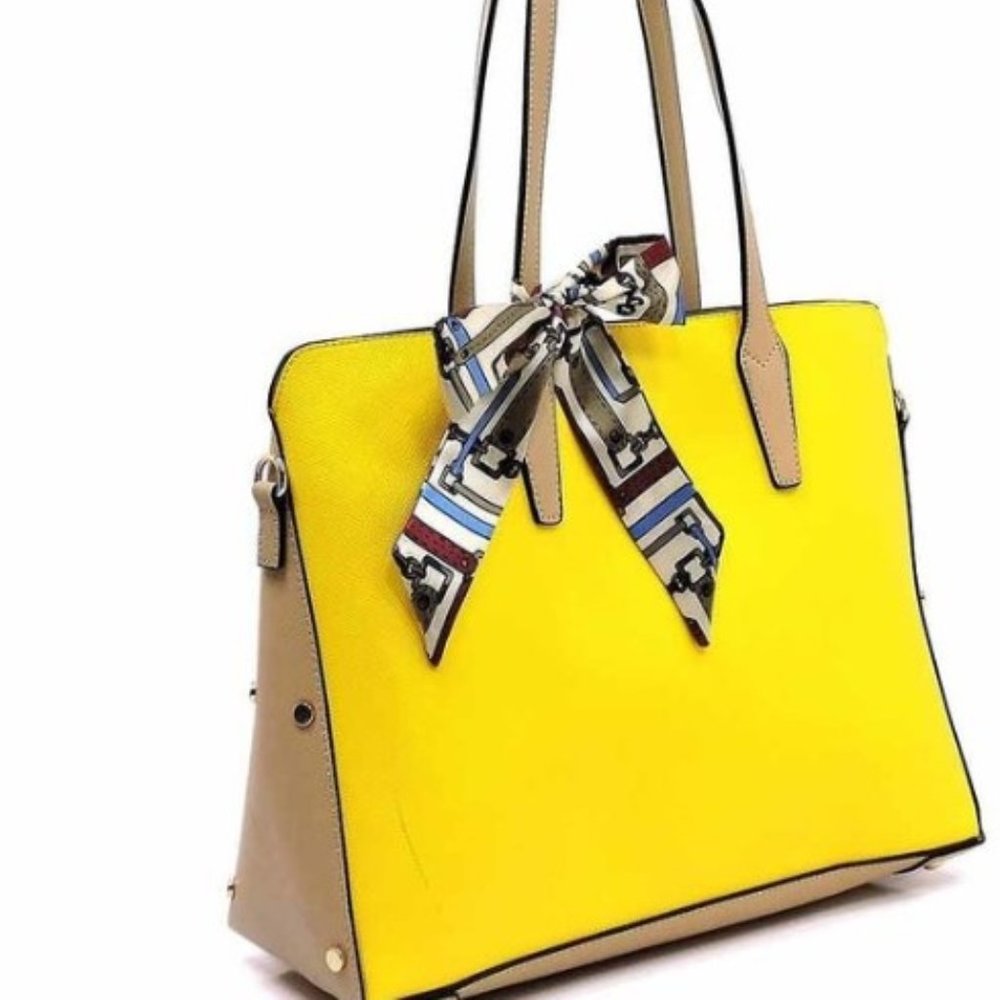 🚚 NWT Yellow Satchel with Bow